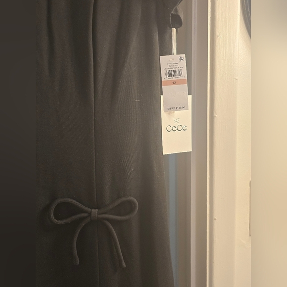 CeCe Women's Short-Sleeve Fit & Flare Bow-Trim Dress Size 12 - Picture 7 of 8